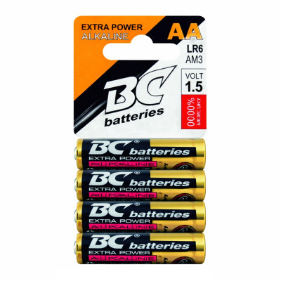 Batéria - alkalická tužka AA , sada - 4 kusy