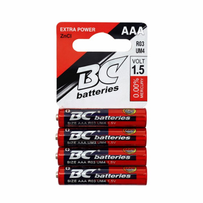 Batéria - zinkochlorid mikrotužka AAA, sada - 4 ku