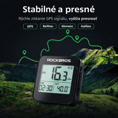 Computer RockBros, G1, bezdrôtový, GPS. V cene výrobku je zahrnutý recykl.pop.pre SR v sume 0,1248 €/kg.