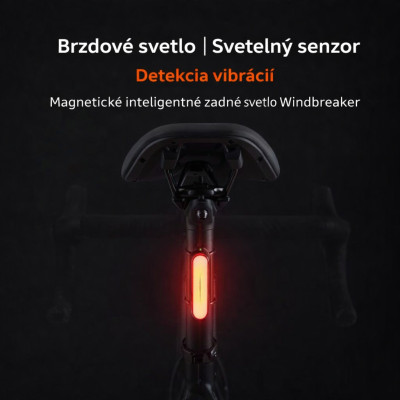 Svetlo zadné RockBros, 20 Lm, 7F, IPX6, USB nabíjateľné, vodeodolné. V cene výrobku je zahrnutý recykl.pop.pre SR v sume 0,1248 