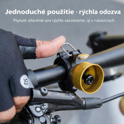 Zvonček RockBros, mosadz, 90 dB, zlatý