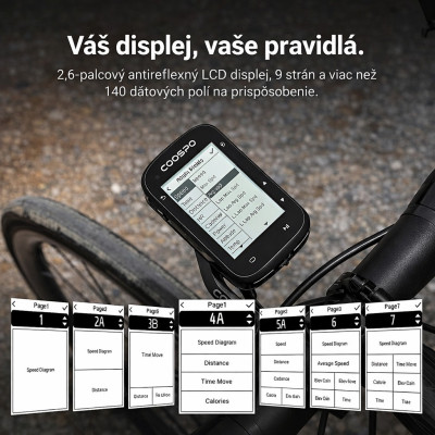 Computer Coospo CS500 s GPS a USB nabíjaním. V cene výrobku je zahrnutý recykl.pop.pre SR v sume 0,1248 €/kg.