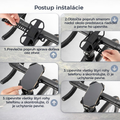 Držiak RockBros na Smartfón na predstavec, silikón