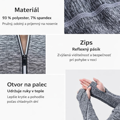 *Cyklistická bunda RockBros, veľ.L s dlhým rukávom, kapucou, unisex, priedušná, pánska