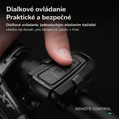 Alarm a svetlo RockBros na bicykel 120 dB, IPX5, čierny. V cene výrobku je zahrnutý recykl.pop.pre SR v sume 0,1248 €/kg