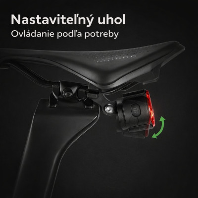Svetlo zadné RockBros,  25 Lm, IPX5, 6 Funkcií, USB nabíjateľné. V cene výrobku je zahrnutý recykl.pop.pre SR v sume 0,1248 €/kg