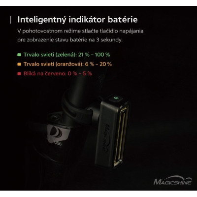Svetlo zadné Magicshine SEEMEE 100 V2.0, IPX6, USB nabíjanie. V cene výrobku je zahrnutý recykl.pop.pre SR v sume 0,1248 €/kg.