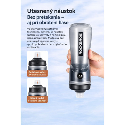 Cyklofľaša termo RockBros, 620 ml, polypropylén PP5