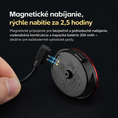 Svetlo zadné RB COB LED, IPX7, USB nabíjateľné, inteligentné . V cene výrobku je zahrnutý recykl.pop.pre SR v sume 0,1248 €/kg.