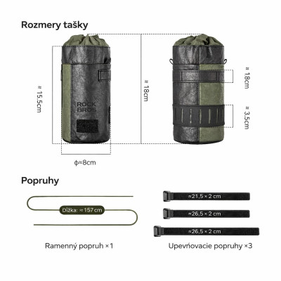 Taška RockBros na riadidlá 0,7L  s popruhom na rameno