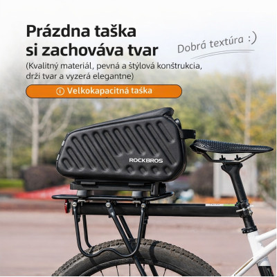 +Taška RockBros na zadný nosič s uzamykateľnou základňou, kapacita 12L