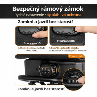 +Taška RockBros na zadný nosič s uzamykateľnou základňou, kapacita 12L