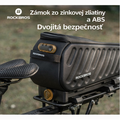 +Taška RockBros na zadný nosič s uzamykateľnou základňou, kapacita 12L