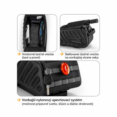 +Taška RockBros na zadný nosič s uzamykateľnou základňou, kapacita 12L