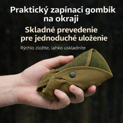 Šiltovka RockBros aj pod prilbu na bicykel je vyrobená z cooling fire látky, army zelená