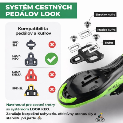 Pedal Rockbros Look Keo, pre nášlapnú obuv, 9/16, ložiskový, čierny