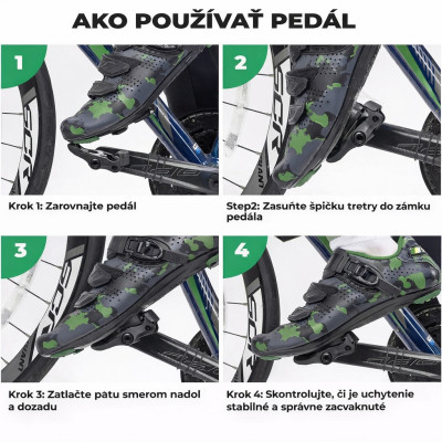 Pedal Rockbros Look Keo, pre nášlapnú obuv, 9/16, ložiskový, čierny