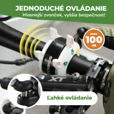 Zvonček RockBros, dural mini, 100 dB,motív zajac