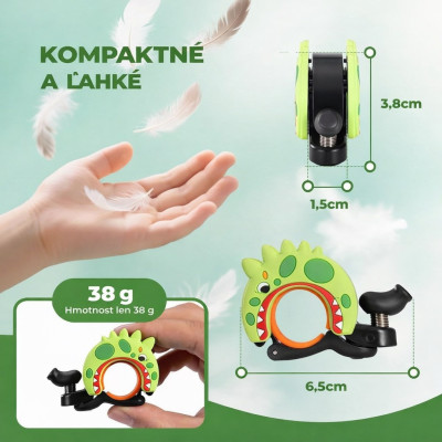 Zvonček RockBros, dural mini, 100 dB,motív drak