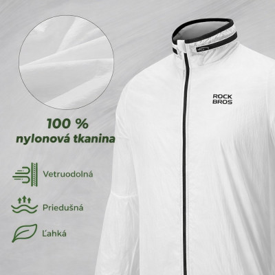 Bunda-cyklistická RockBros vetruodolná, veľ.XL, svetloreaktívna