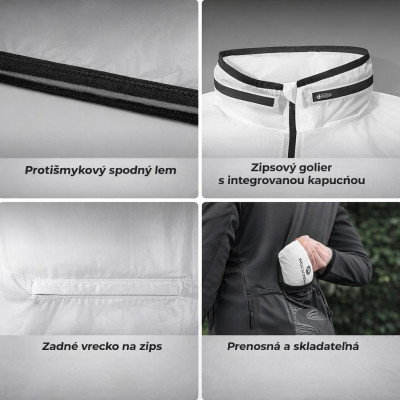 Bunda-cyklistická RockBros vetruodolná, veľ.XL, svetloreaktívna