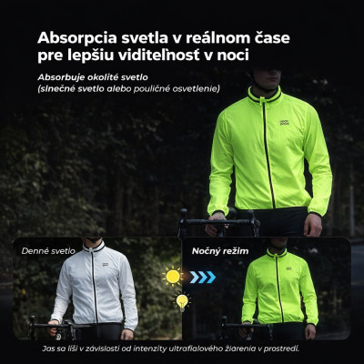 Bunda-cyklistická RockBros vetruodolná, veľ.XL, svetloreaktívna