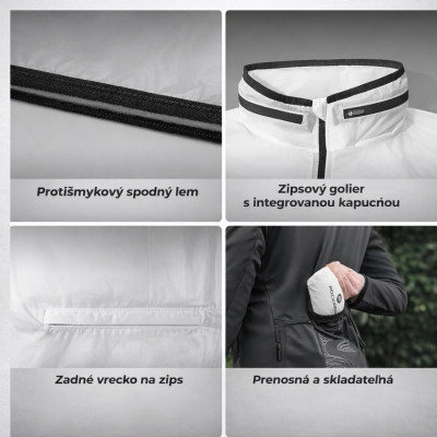 Bunda-cyklistická RockBros vetruodolná, veľ.L, svetloreaktívna