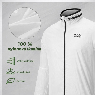 Bunda-cyklistická RockBros vetruodolná, svetloreaktívna, veľ.2XL
