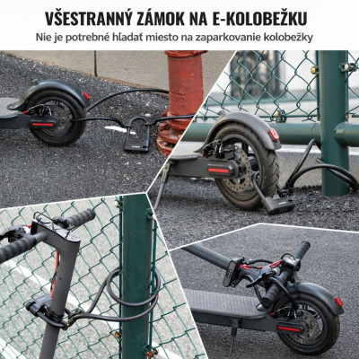 Zámok RockBros U-typ na bicykel, kolobežku kódový,dĺžka 1100 mm
