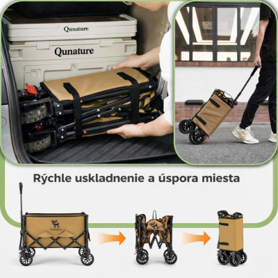 *Skladací kempingový vozík RockBros Qunature, objem 120L