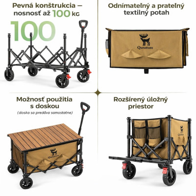 *Skladací kempingový vozík RockBros Qunature, objem 120L