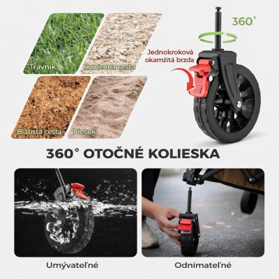 *Skladací kempingový vozík RockBros Qunature, čierny, objem 120L