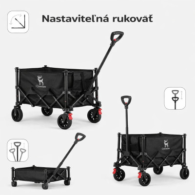 *Skladací kempingový vozík RockBros Qunature, čierny, objem 120L