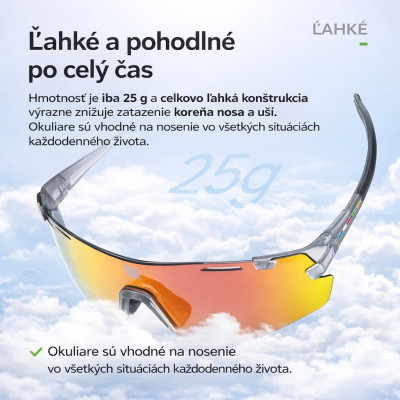 Okuliare Rockbros, fotochromatické, transparentné čierne