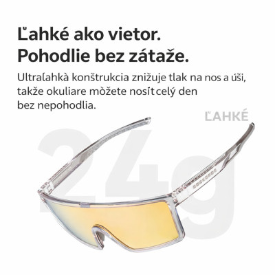 Okuliare Rockbros,transparentné sivé