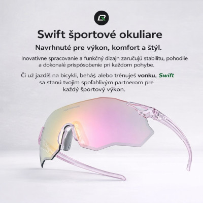 Okuliare Rockbros, fotochromatické, transparentné ružové