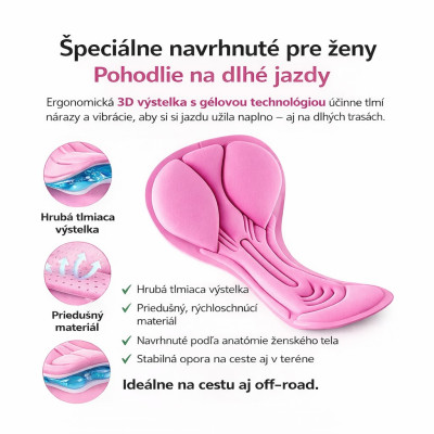 Cyklistická RockBros spodná bielizeň/kraťasy,veľ.L, dámske