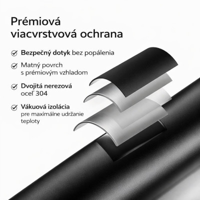 Fľaša termo nerezová RockBros, čierna, 550 ml