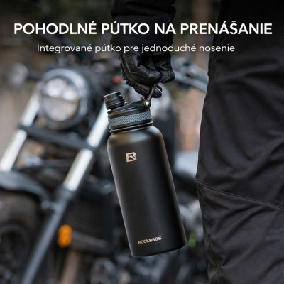 Fľaša termo nerezová RockBros, čierna, 550 ml