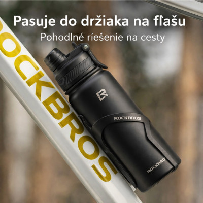Fľaša termo nerezová RockBros, čierna, 550 ml