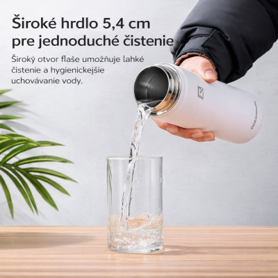 Fľaša termo nerezová RockBros, biela, 550 ml