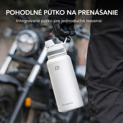 Cyklofľaša termo nerezová RB, biela, 650 ml