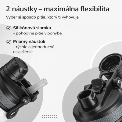 Cyklofľaša termo nerezová RB, biela, 650 ml