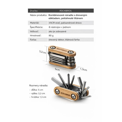Náradie RockBros multifunkčné skladacie, 8 funkcii