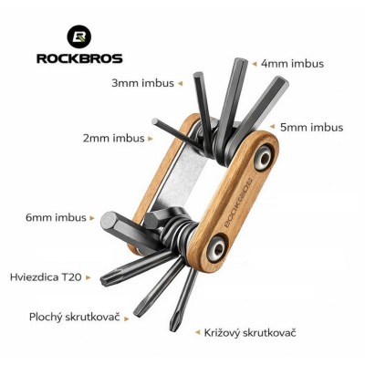 Náradie RockBros multifunkčné skladacie, 8 funkcii