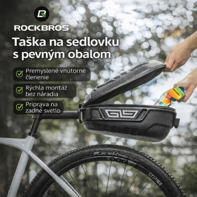 Taška RB s nosičom na sedlovku, 9L, čierna