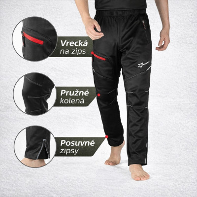 Cyklistické termo nohavice RockBros, veľ.XXL, vodotesné, čierne