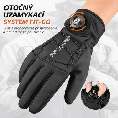 Rukavice RB zateplené softshelové, cyklistické, veľ.L