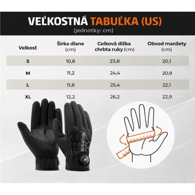 Rukavice RB zateplené softshelové, cyklistické, veľ.M