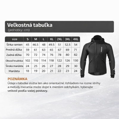 Bunda-RockBros softshellová s kapucou, veľ.3XL